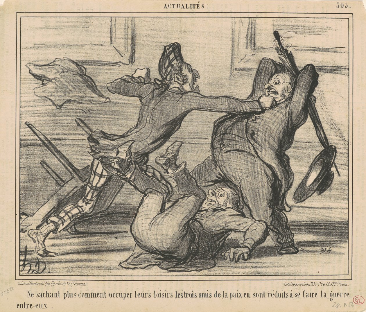 Nie wiedząc już, jak wykorzystać swój wolny czas... autorstwa Honoré Daumier