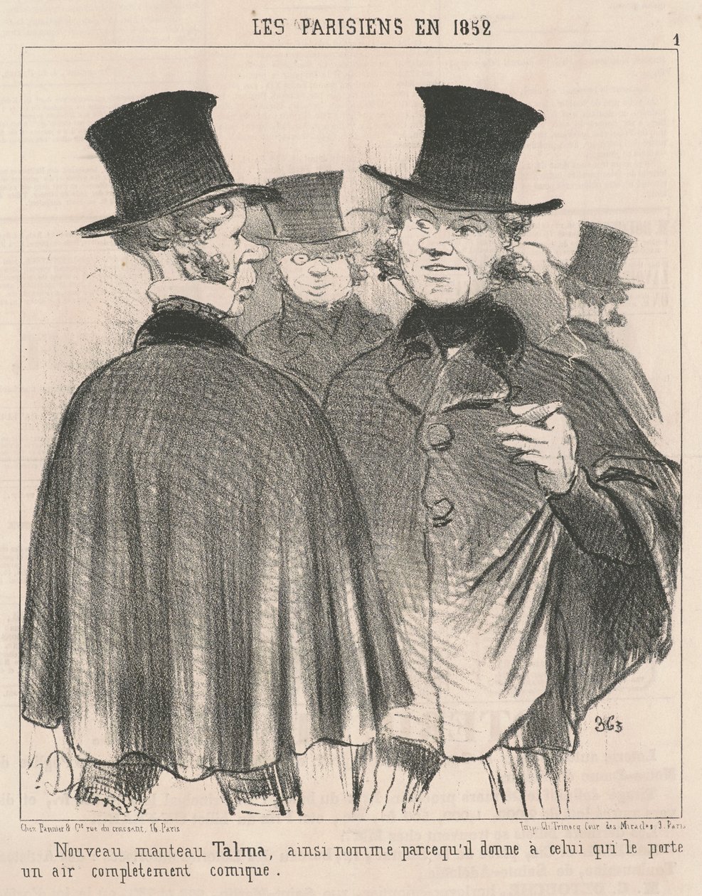 Nowy płaszcz talmy autorstwa Honoré Daumier