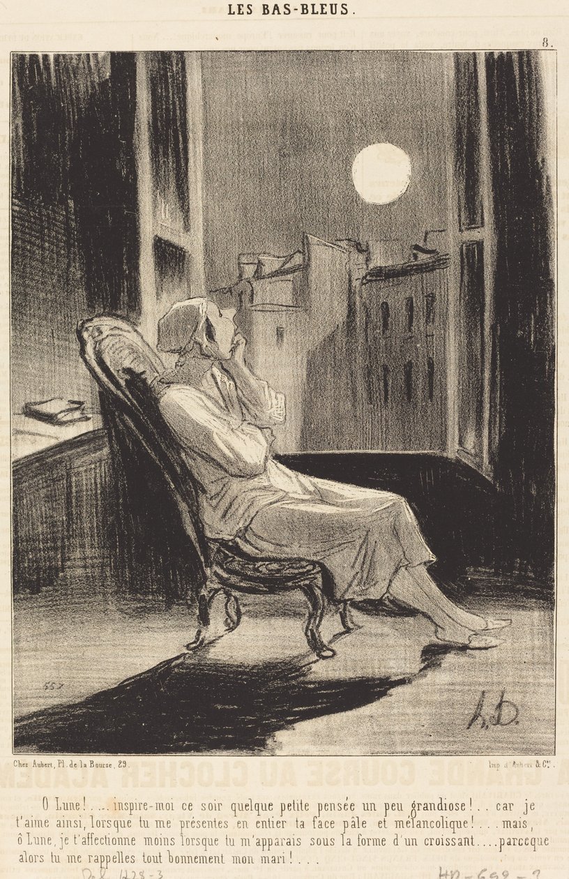 O Księżycu!... zainspiruj mnie dziś wieczorem odrobiną myśli... autorstwa Honoré Daumier