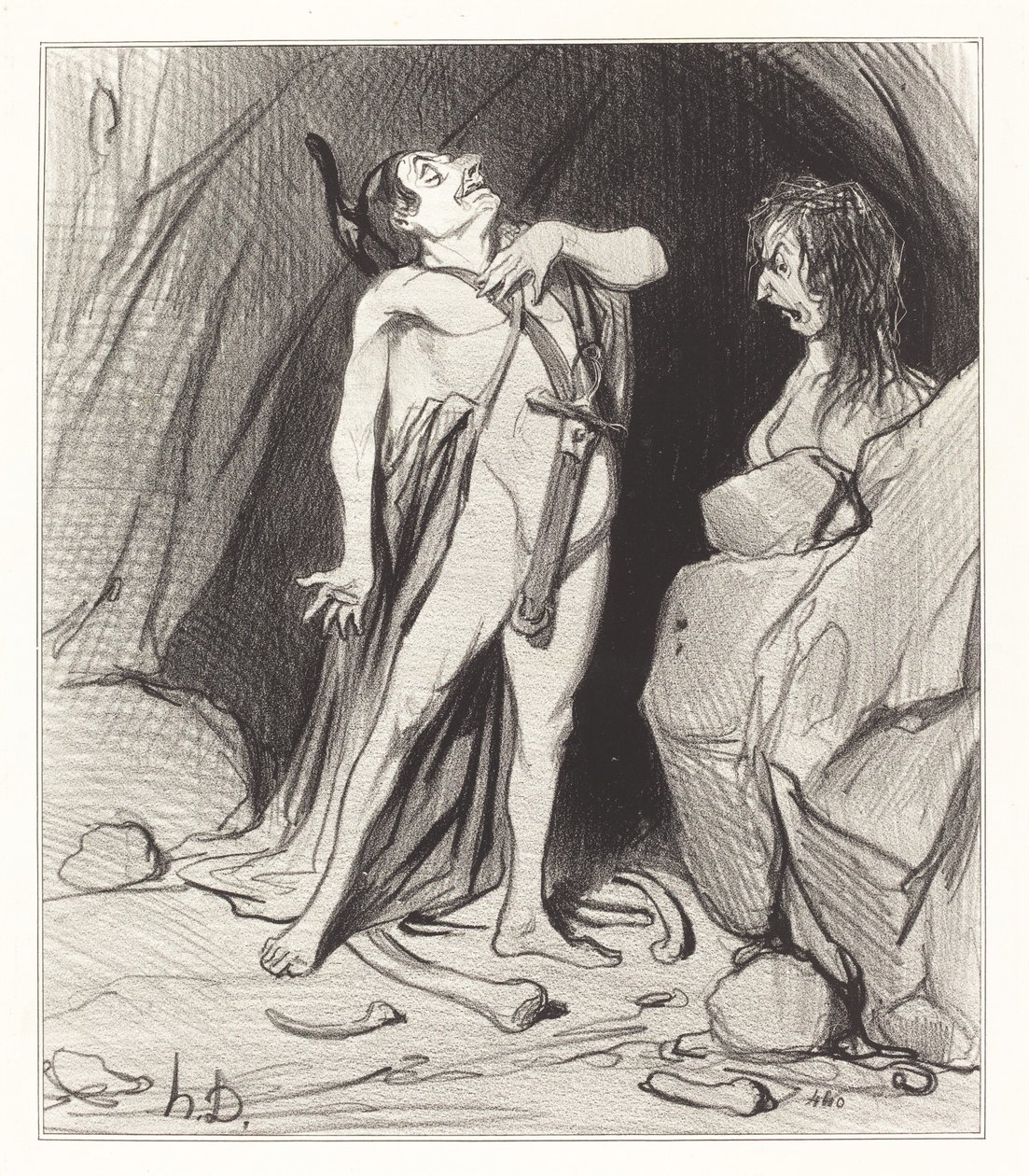 Edyp u Sfinksa autorstwa Honoré Daumier