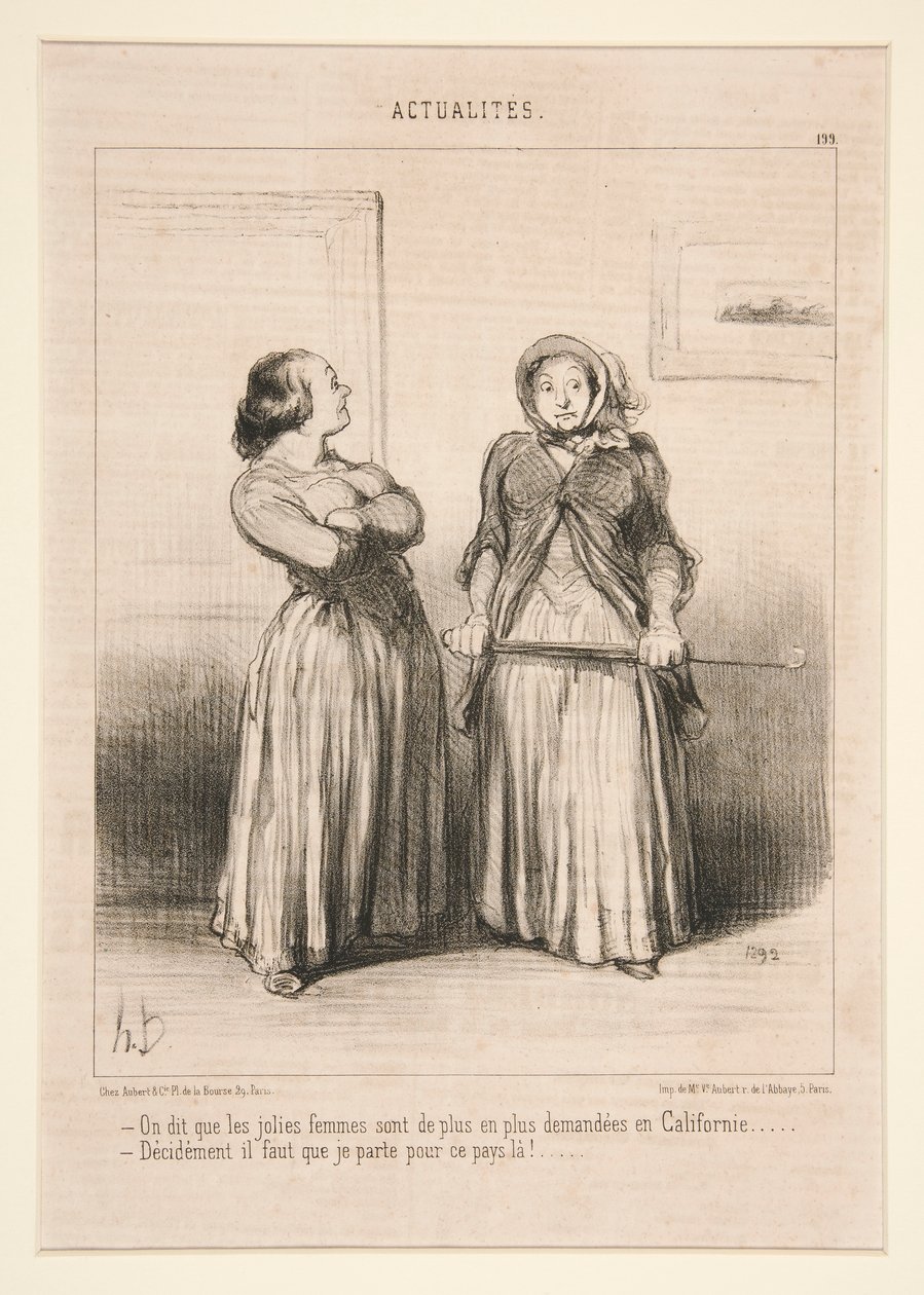 Mówi się, że w Kalifornii jest coraz więcej atrakcyjnych kobiet autorstwa Honoré Daumier