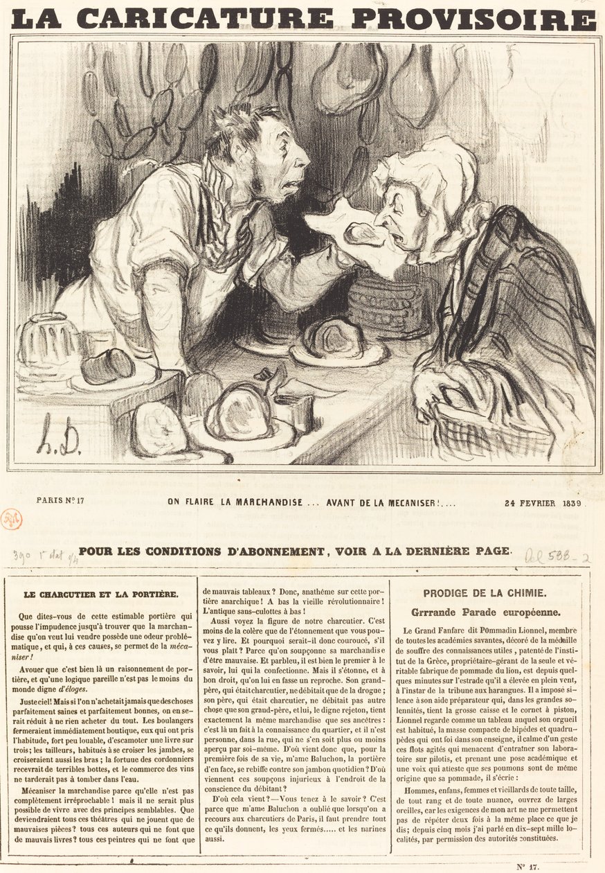 Wyczuwamy towar... przed jego zmechanizowaniem!... autorstwa Honoré Daumier