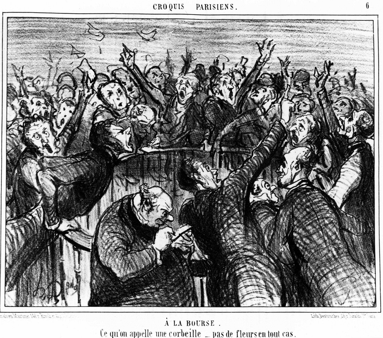 Na portmonetce, Co się nazywa koszyczek, w żadnym razie nie kwiaty: seria karykatur na portmonetce Honore Daumiera (1808-1879). "Charivari" autorstwa Honoré Daumier