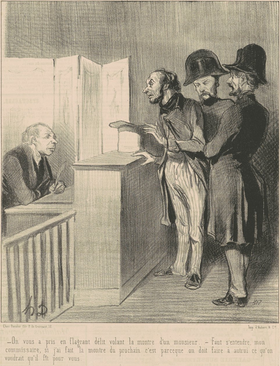 Zostałeś przyłapany na gorącym uczynku... autorstwa Honoré Daumier