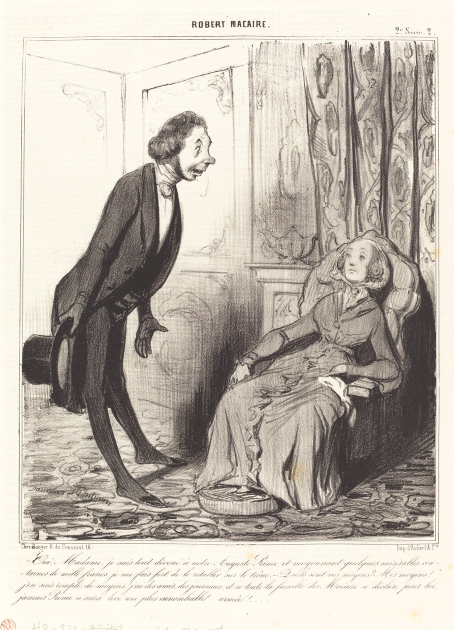 Tak, proszę pani, jestem całkowicie oddany naszemu... Księciu... autorstwa Honoré Daumier