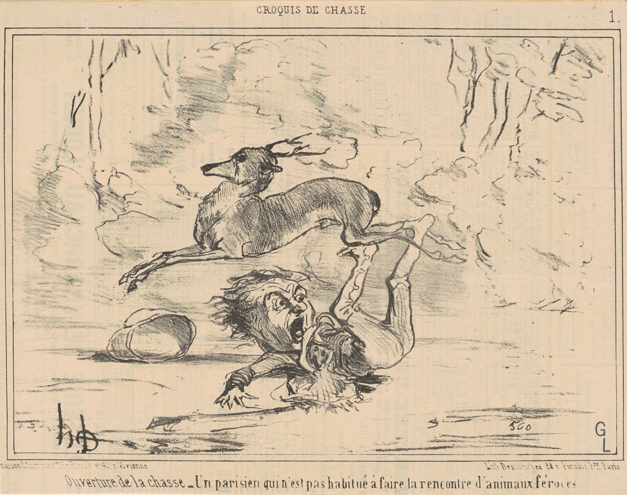 Otwarcie polowania autorstwa Honoré Daumier