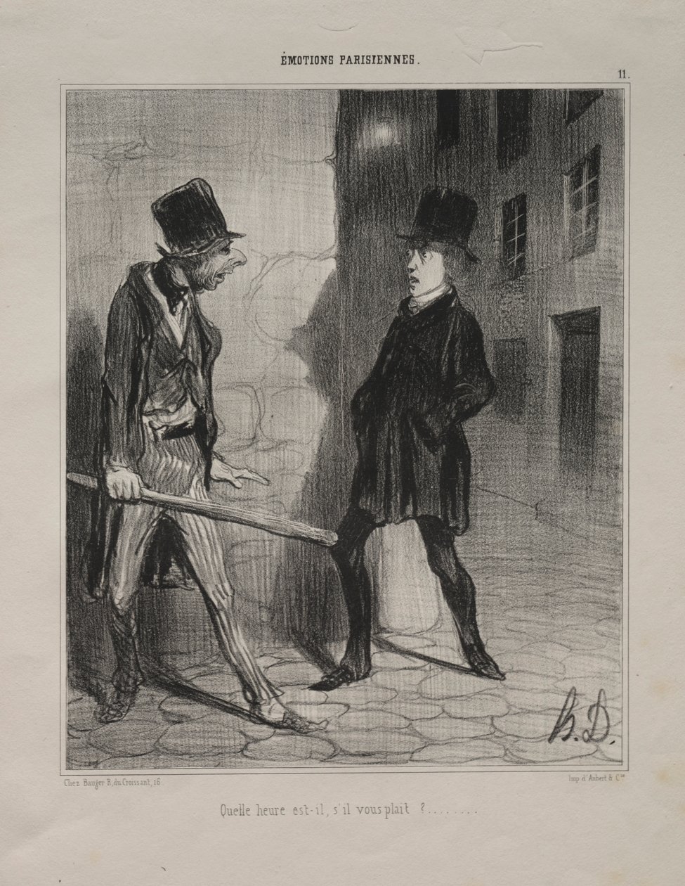 Paryskie Emocje, płyta 11: Która godzina Proszę, 24 listopada 1839. autorstwa Honoré Daumier