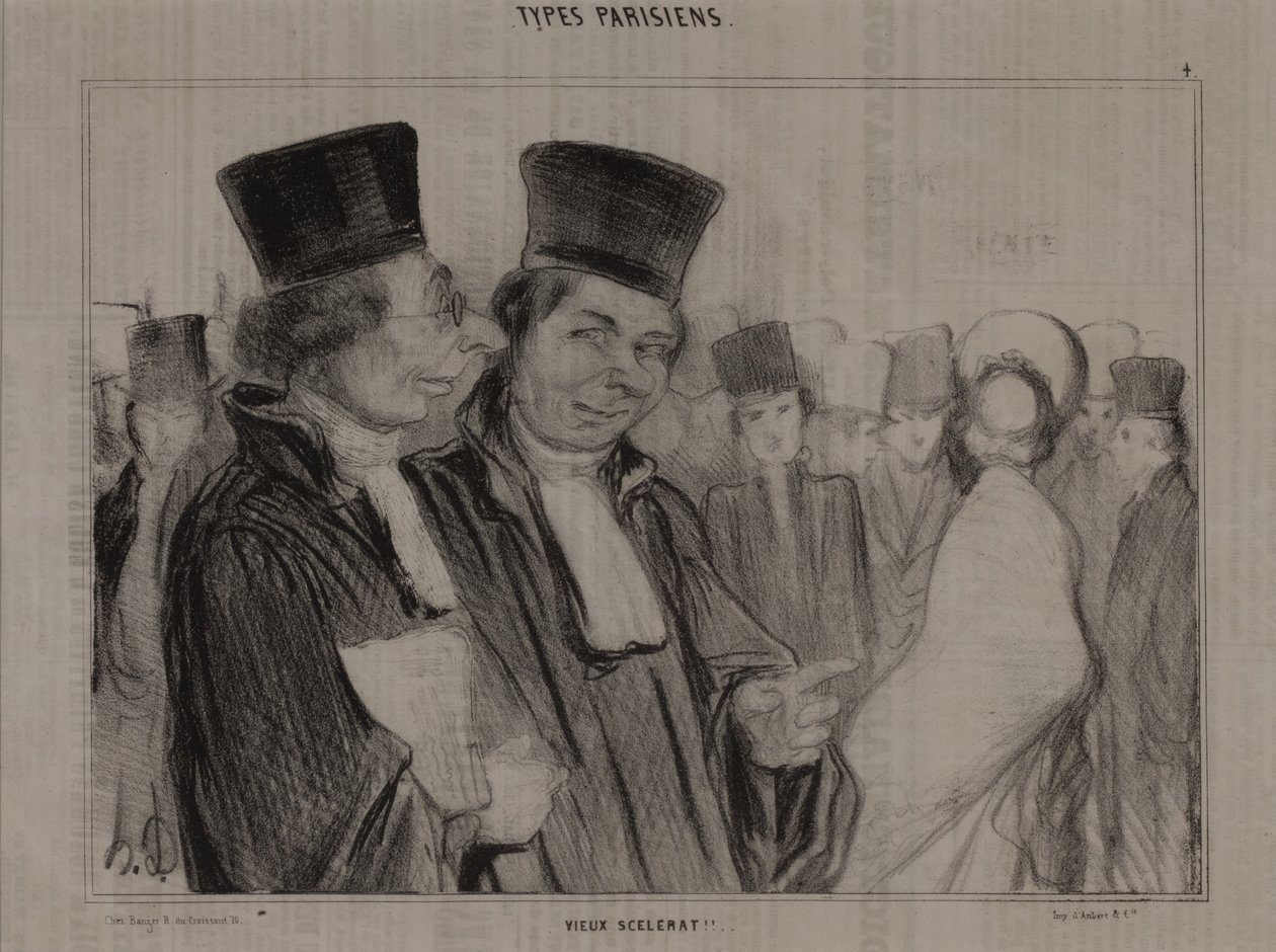 Typy paryskie, nr. 4: Stary łajdak! autorstwa Honoré Daumier