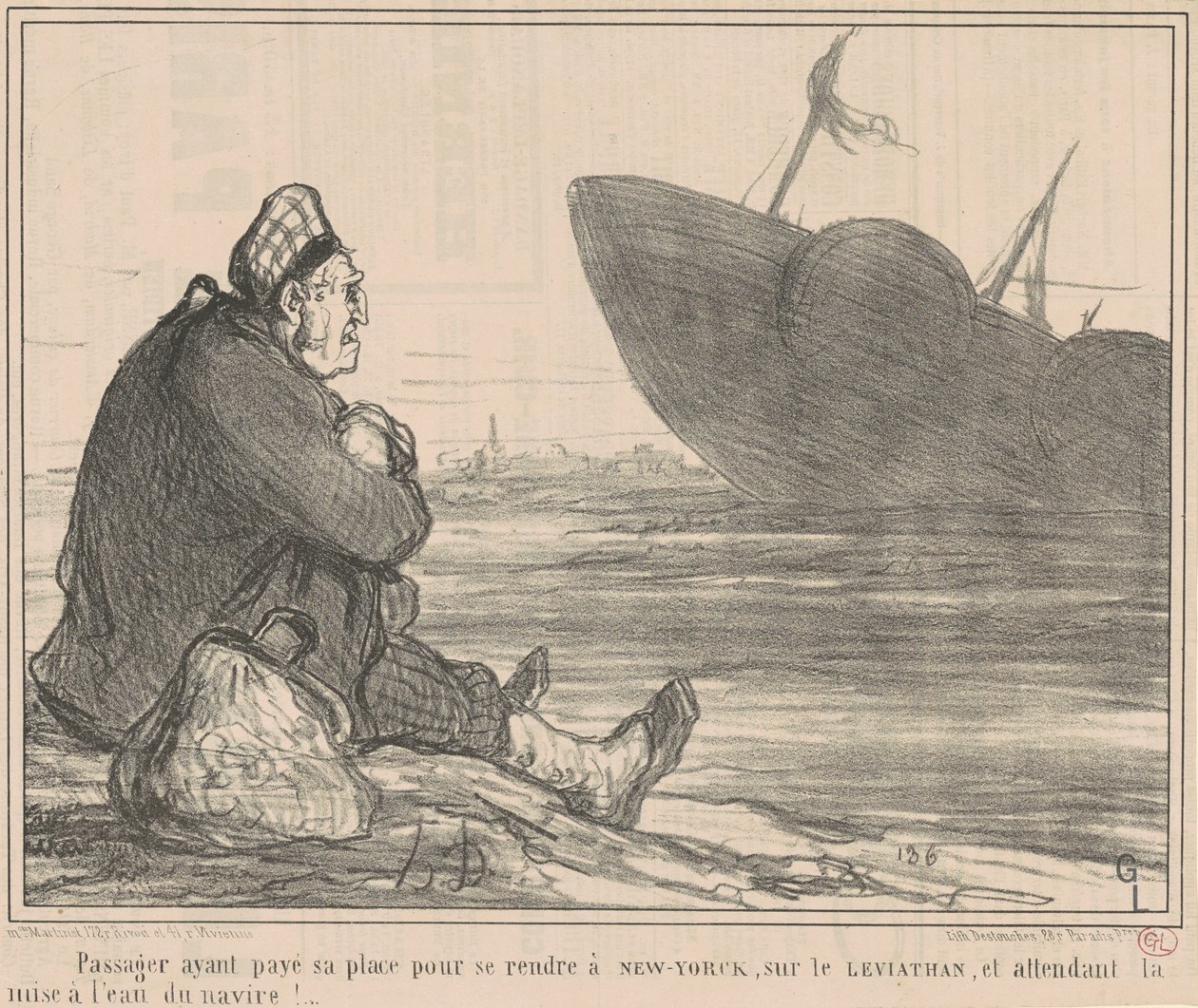 Pasażer, który zapłacił... za wyjazd do Nowego Jorku autorstwa Honoré Daumier