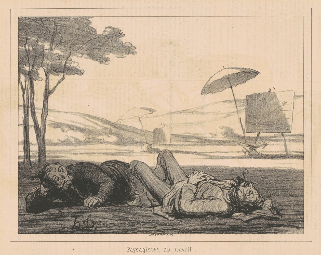 Artyści krajobrazu w pracy autorstwa Honoré Daumier
