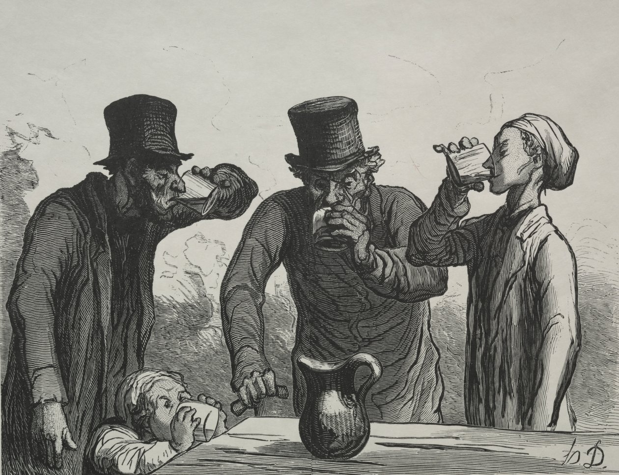 Fizjologia pijącego: cztery wieki autorstwa Honoré Daumier