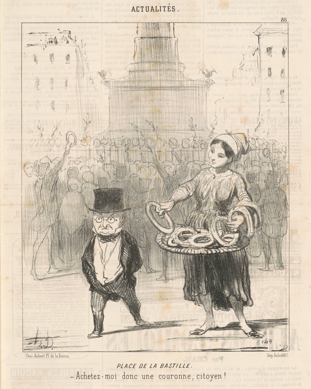 Miejsce Bastylii autorstwa Honoré Daumier