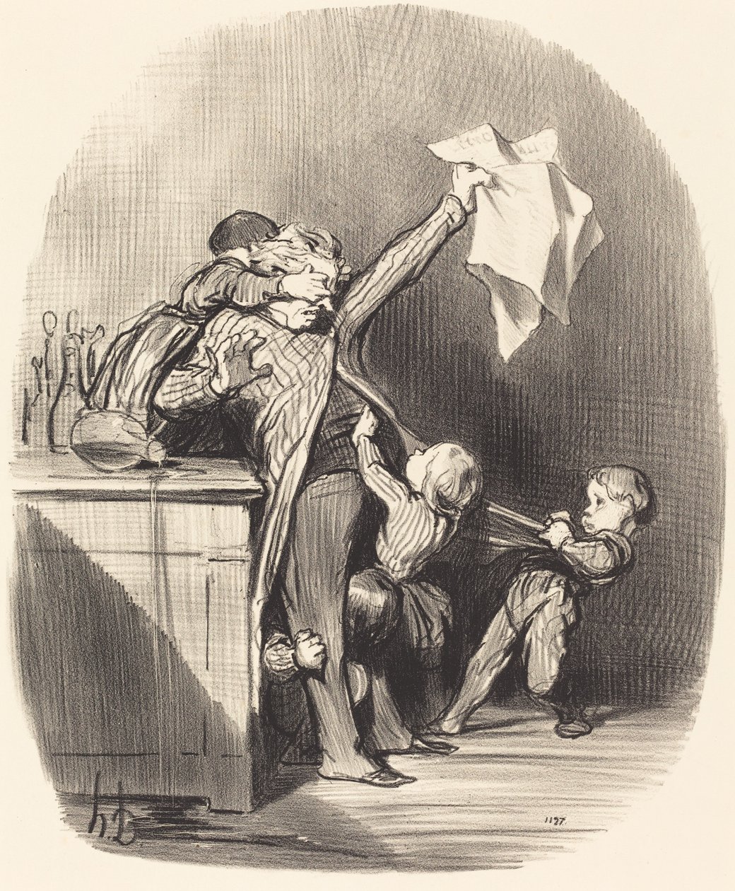 Przyjemności ojcostwa autorstwa Honoré Daumier