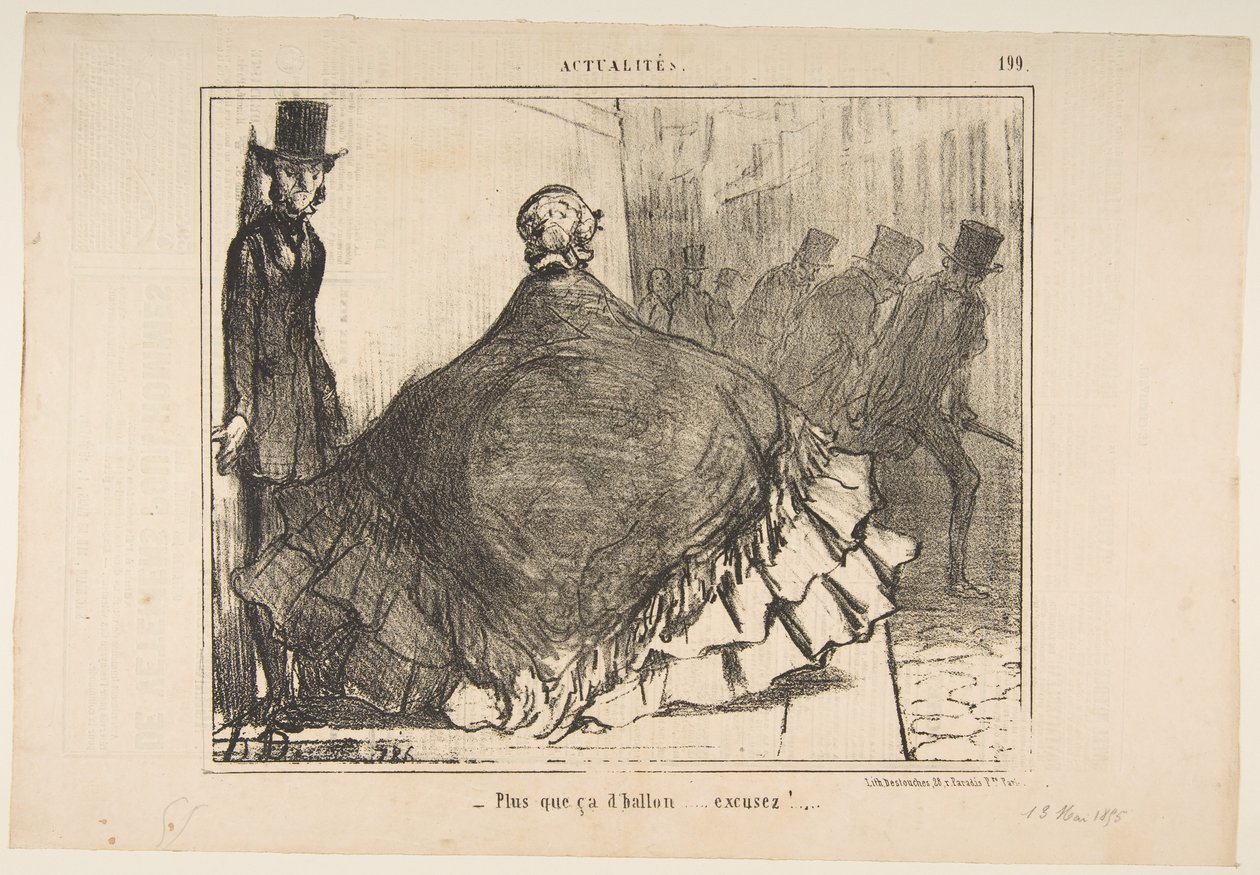 Więcej niż ten dballon... wymówki!, z Actualités, opublikowanego w Le Charivari, czerwiec..., 13 czerwca 1855. autorstwa Honoré Daumier