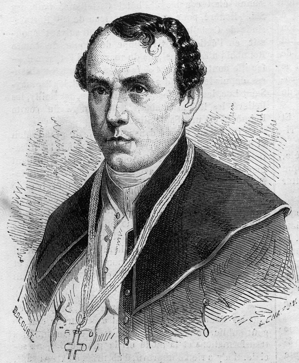 Portret Zygmunta Felixa Felińskiego (1822-1895), arcybiskupa warszawskiego (Polska). Grawer w „Le Monde Illustre” nr 314 z 18 kwietnia 1863 r. autorstwa Honoré Daumier