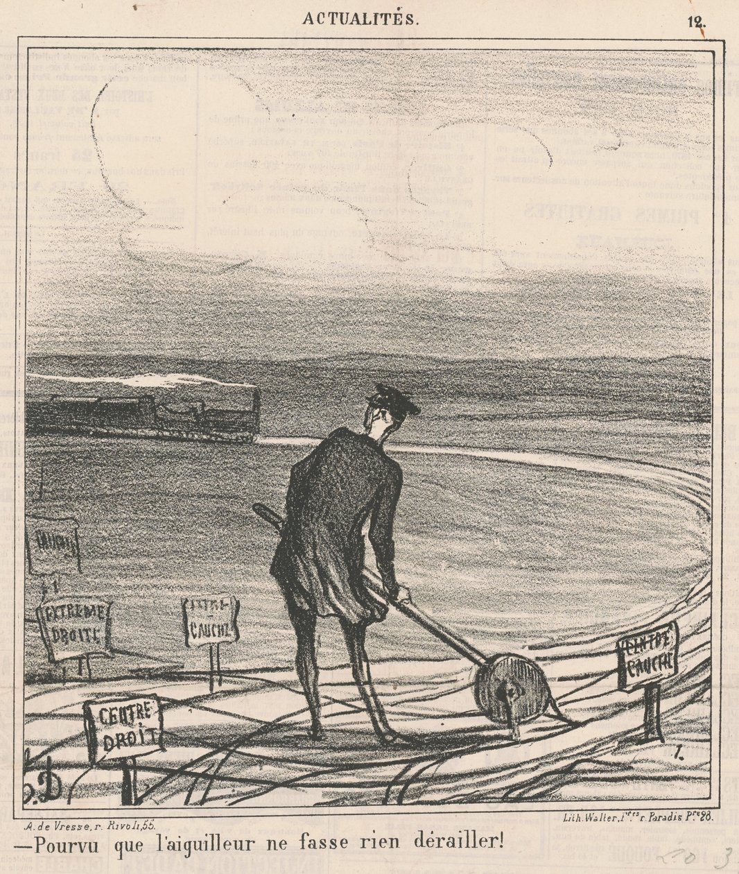 Dopóki Zwrotniczy niczego nie wykolei! autorstwa Honoré Daumier