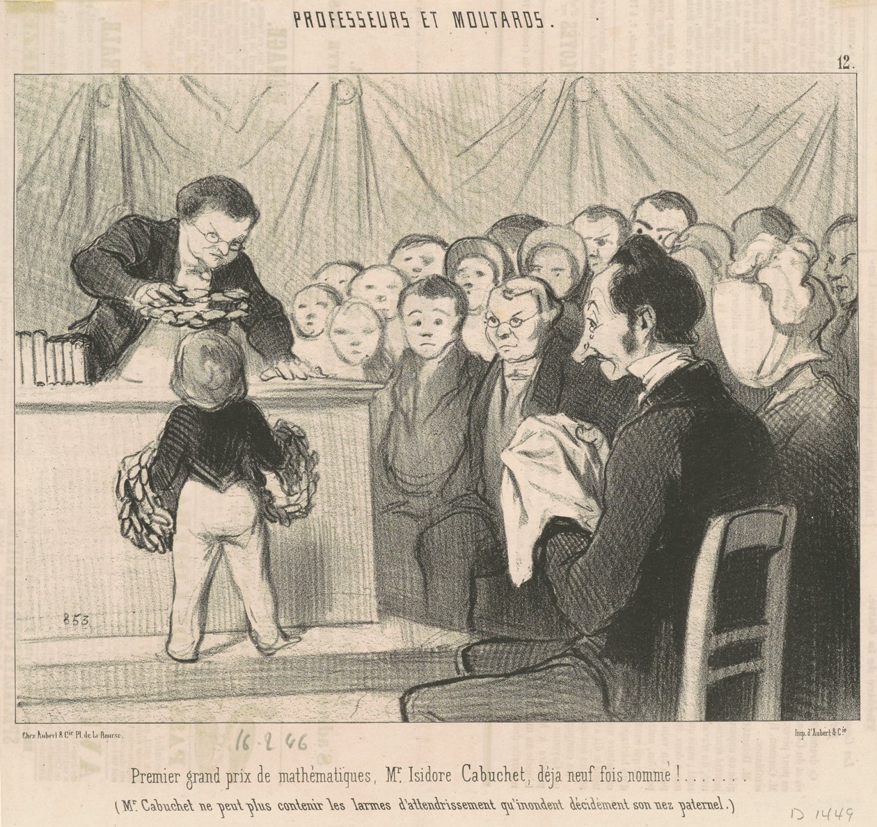 I nagroda główna w dziedzinie matematyki, M. Cabuchet autorstwa Honoré Daumier