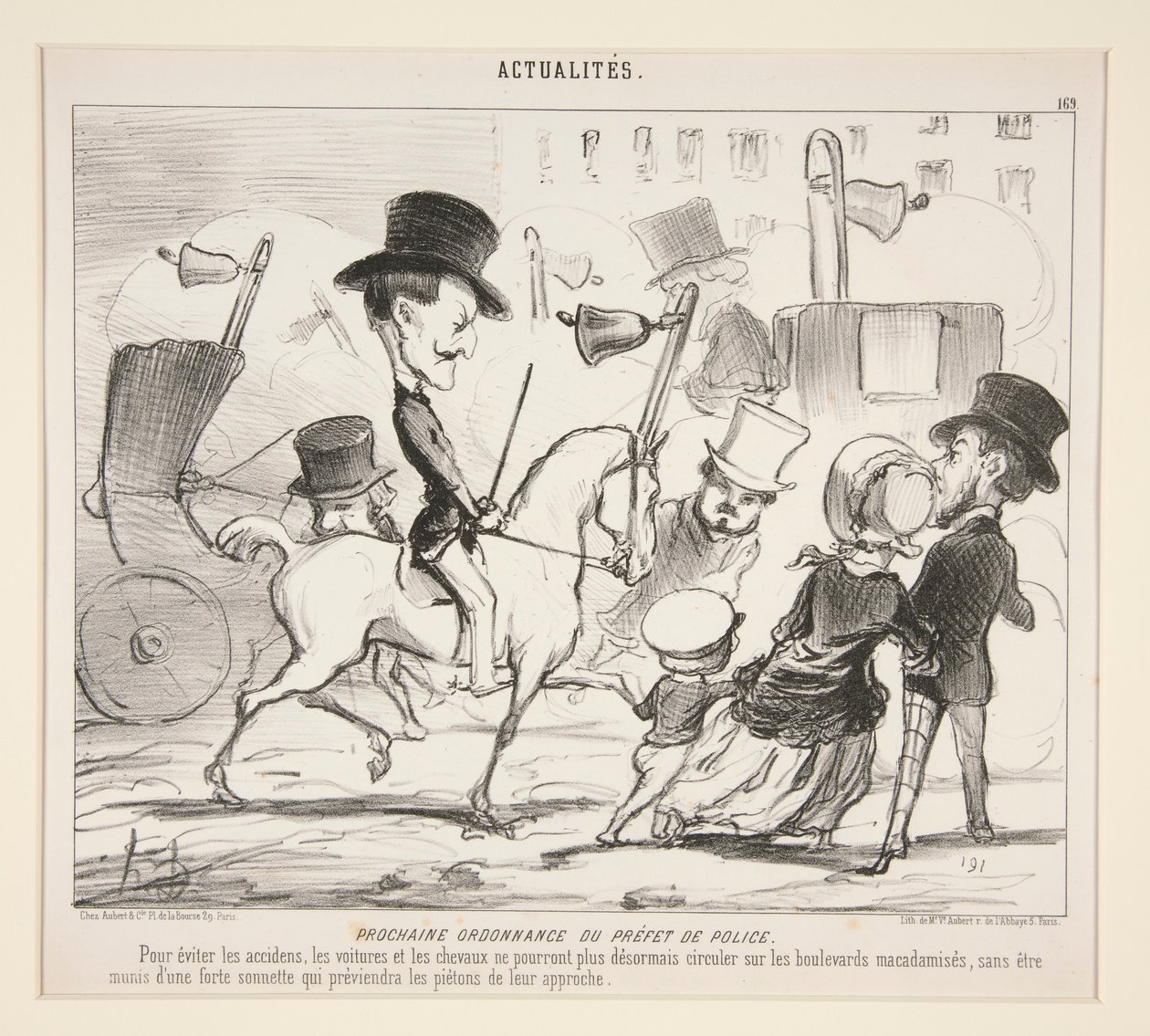 Kolejny Zakon Prefekta Policji. (Aby uniknąć wypadków) autorstwa Honoré Daumier
