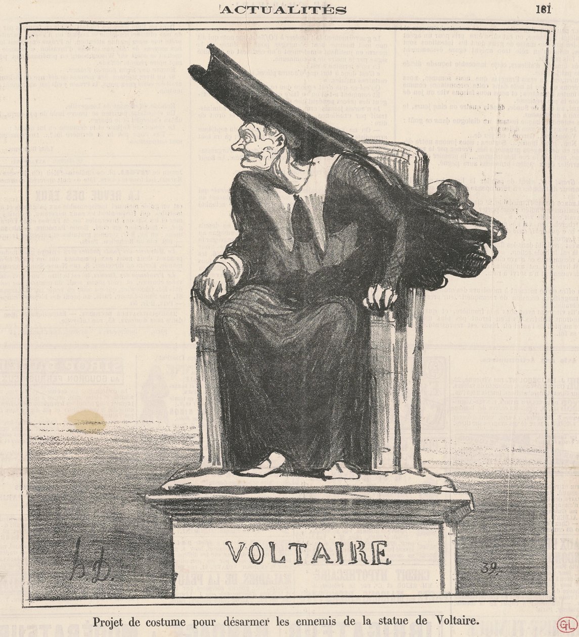 Projekt ... Aby rozbroić wrogów ... Voltaire autorstwa Honoré Daumier