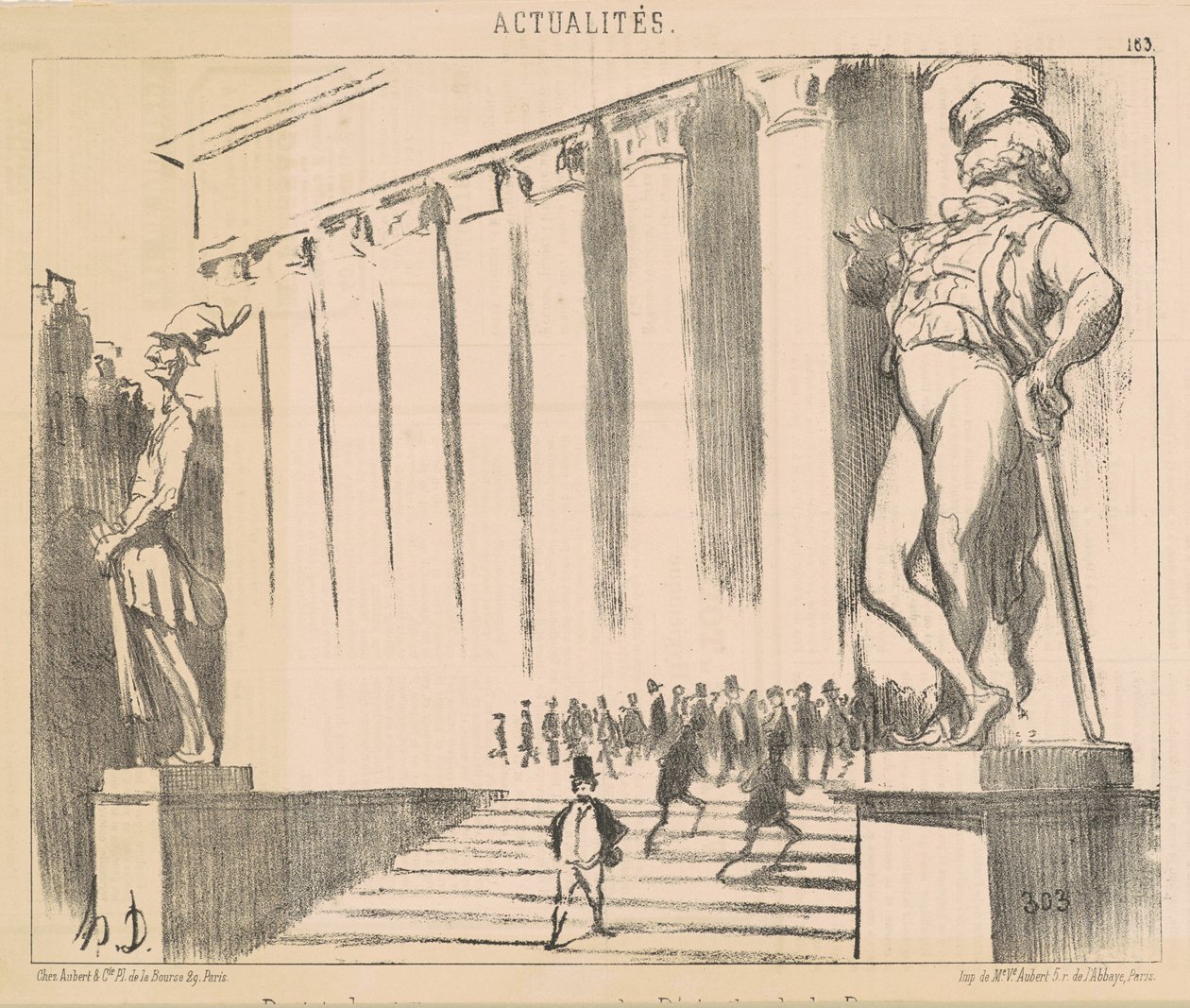 Projekt statutów zdobiących… Giełdę Papierów Wartościowych autorstwa Honoré Daumier