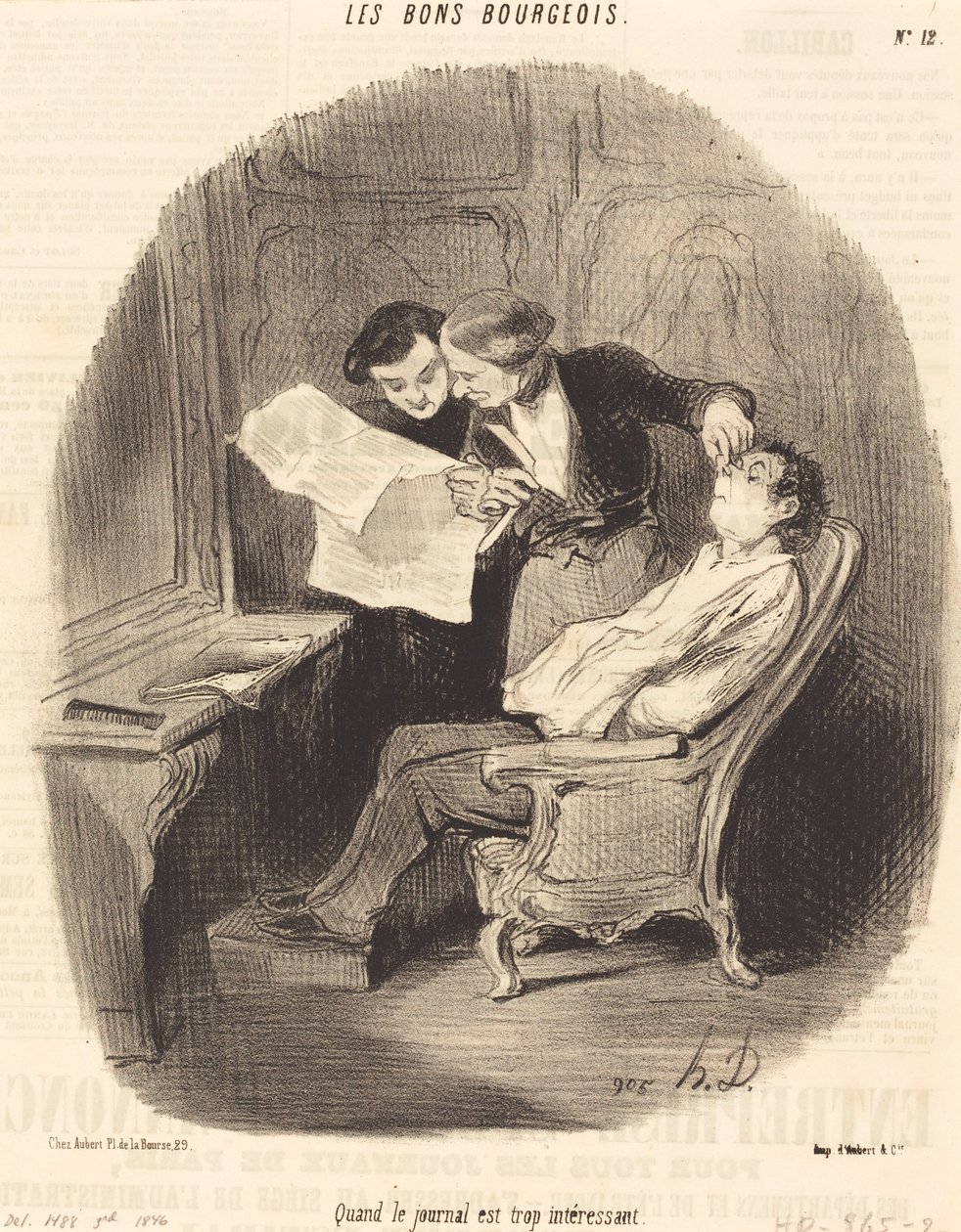 Kiedy gazeta jest zbyt interesująca autorstwa Honoré Daumier