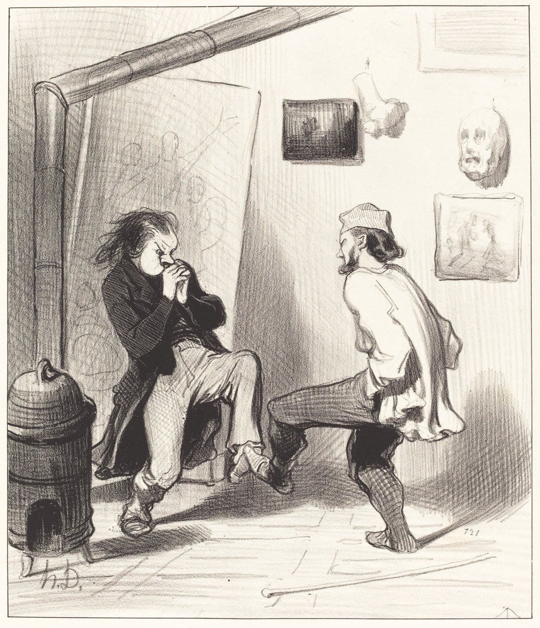 Kiedy spaliliśmy jego ostatnią sztalugę! autorstwa Honoré Daumier