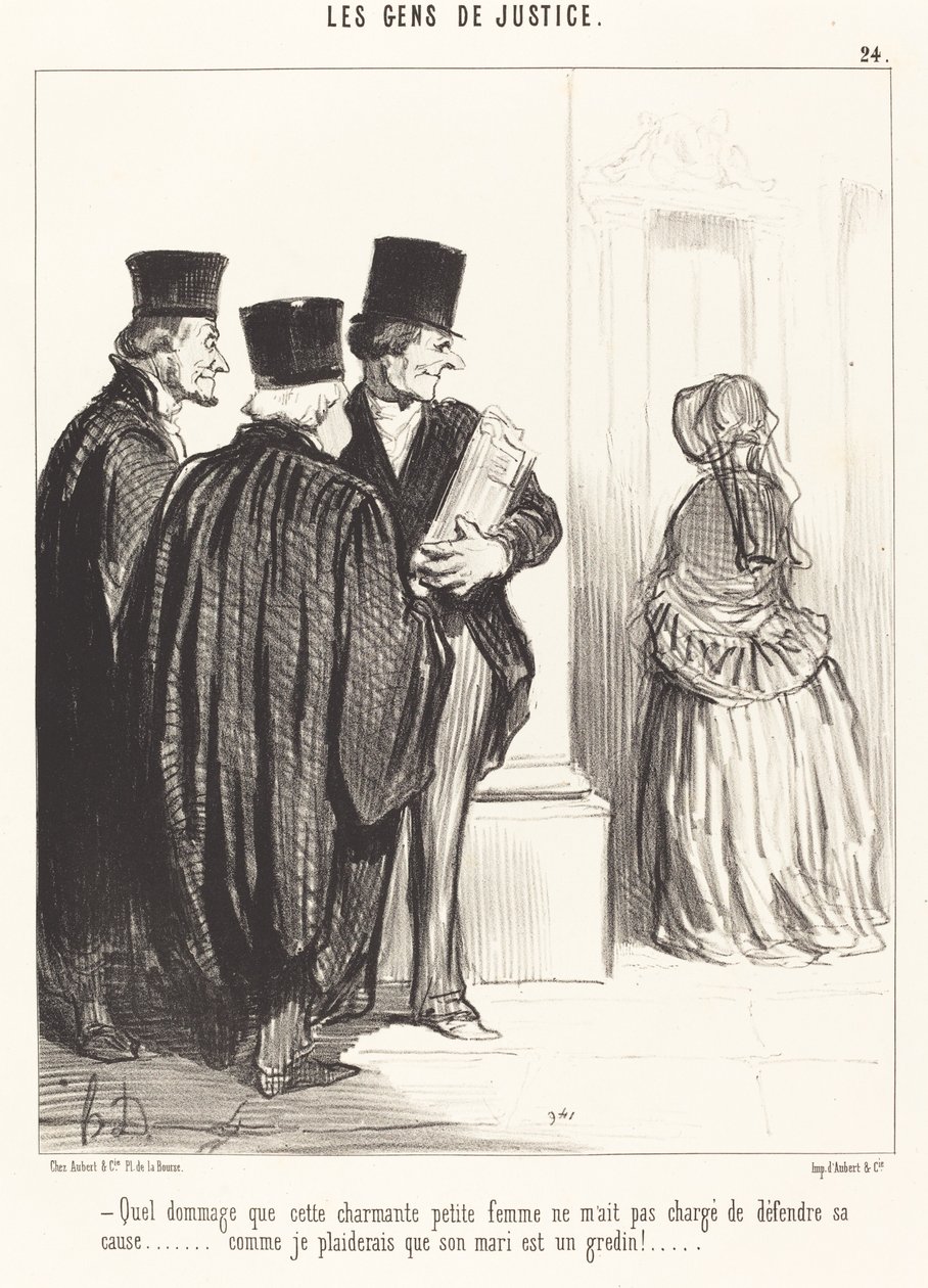 Jaka szkoda, że ​​ta urocza... kobieta... autorstwa Honoré Daumier