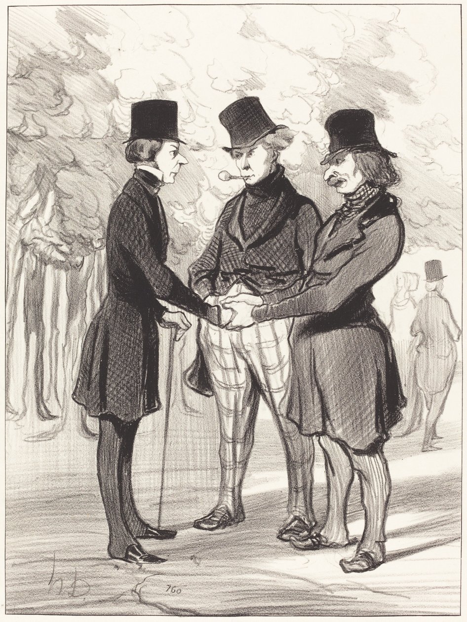 Co za szczęśliwe spotkanie!... To... autorstwa Honoré Daumier