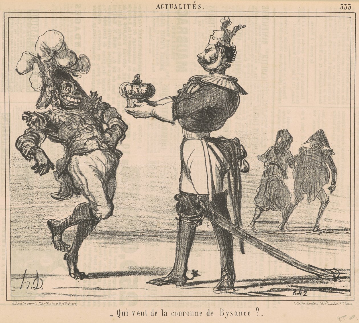 Kto chce korony Bizancjum? autorstwa Honoré Daumier