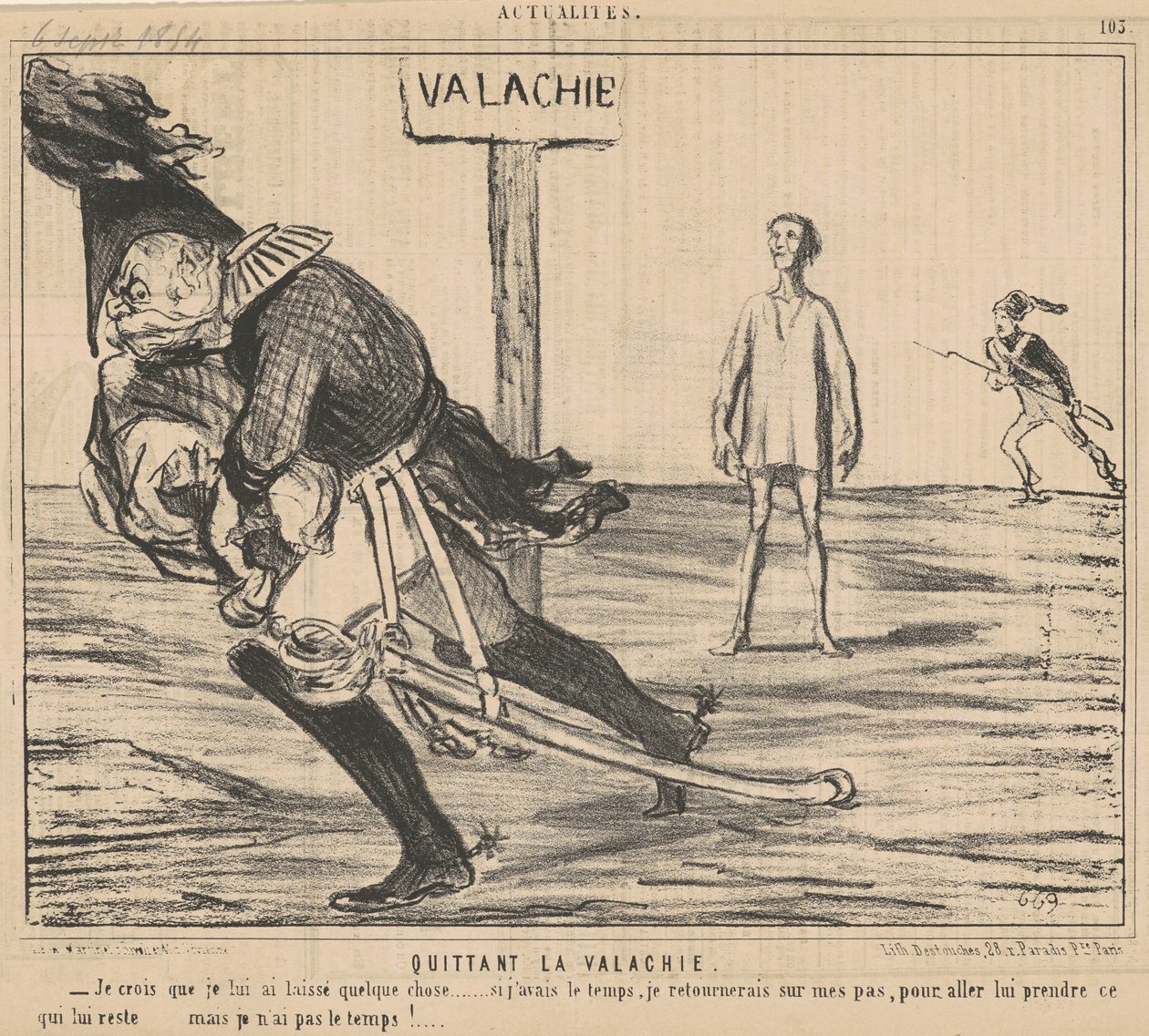 Opuszczanie Wołoszczyzny autorstwa Honoré Daumier