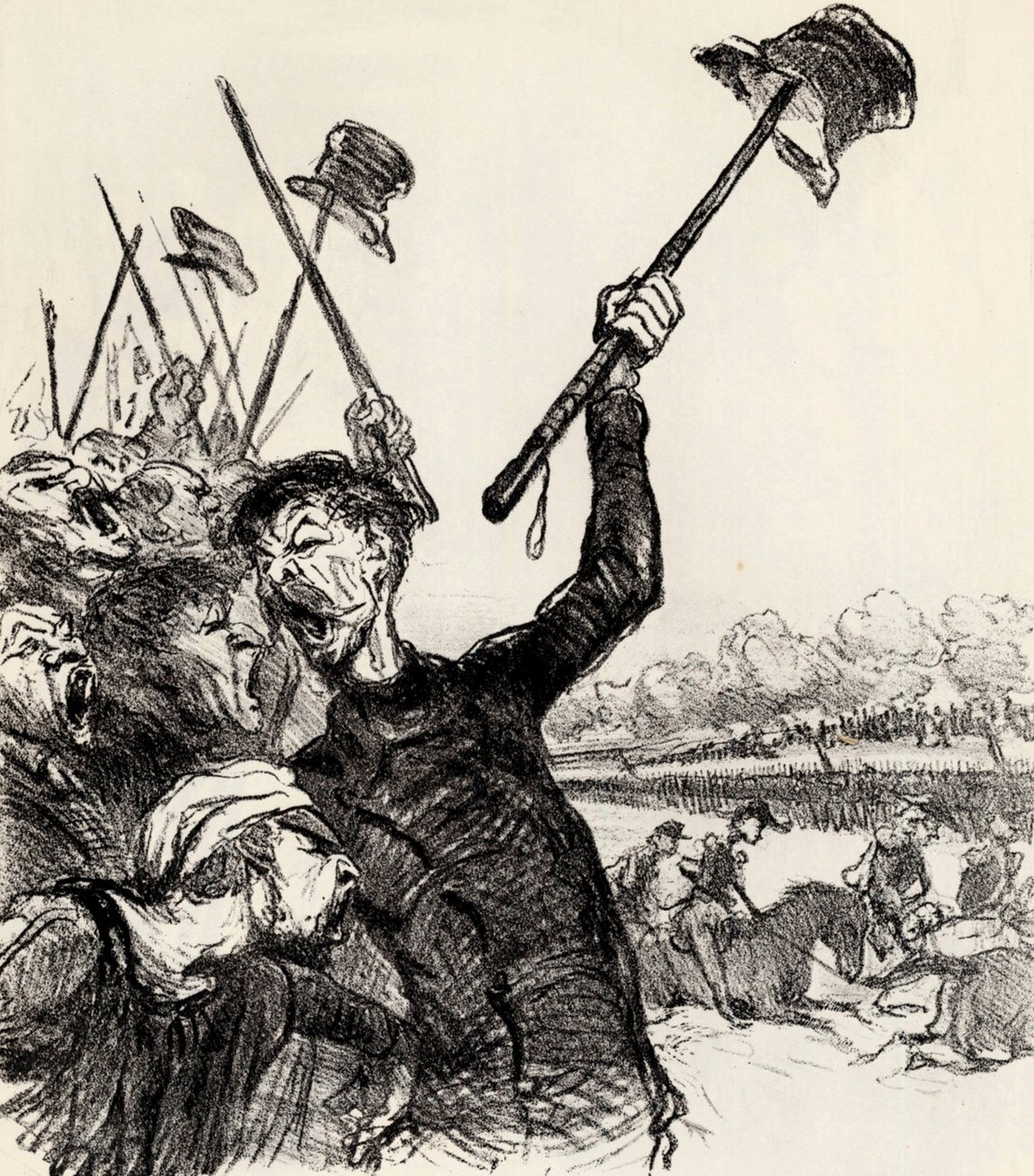 Ratapoil i jego laska: Niech żyje cesarz!, 1851. autorstwa Honoré Daumier