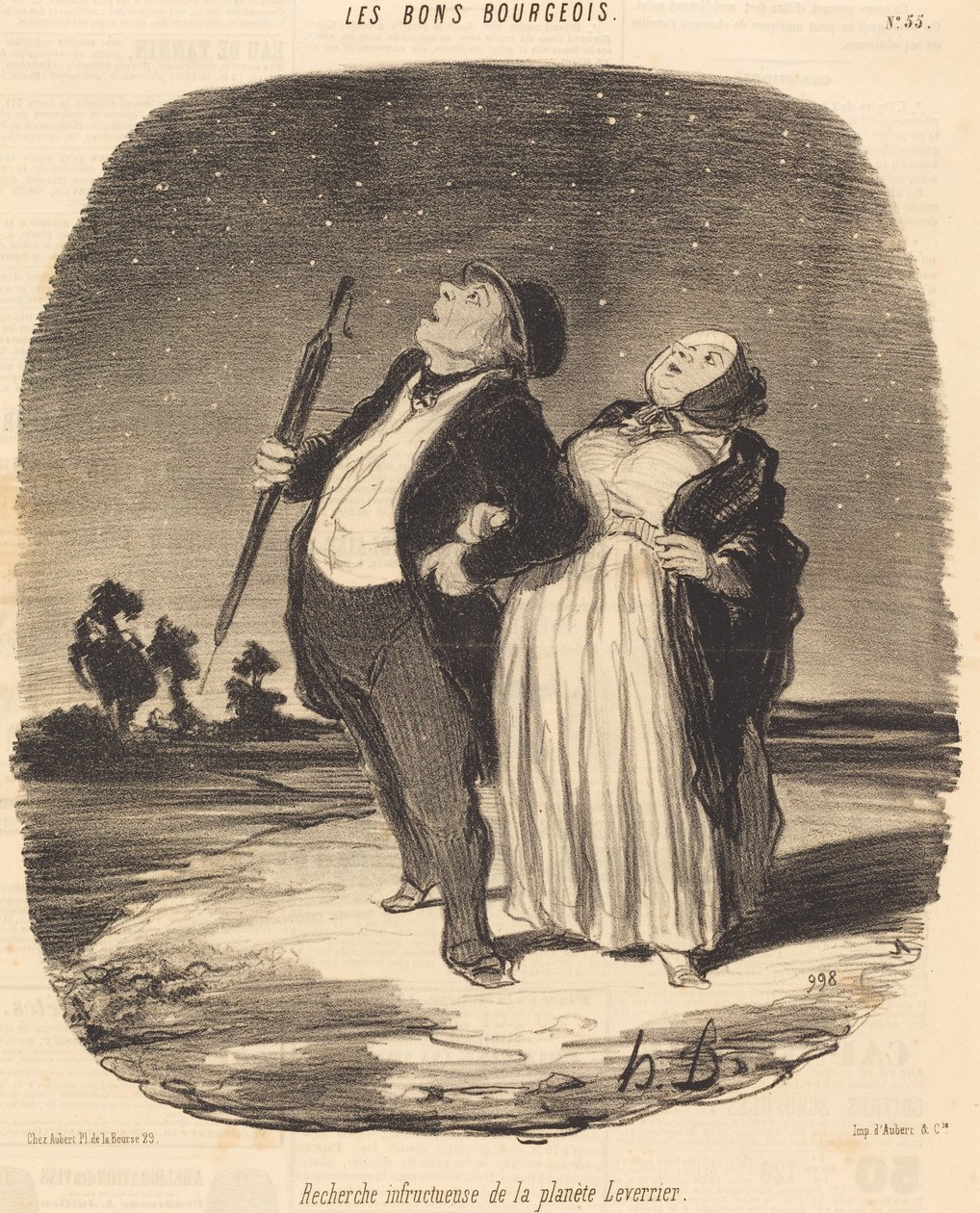 Nieudane poszukiwania planety Leverrier autorstwa Honoré Daumier