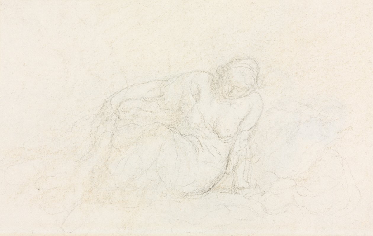 Pochylona kobieta oparta na ramieniu (verso) autorstwa Honoré Daumier