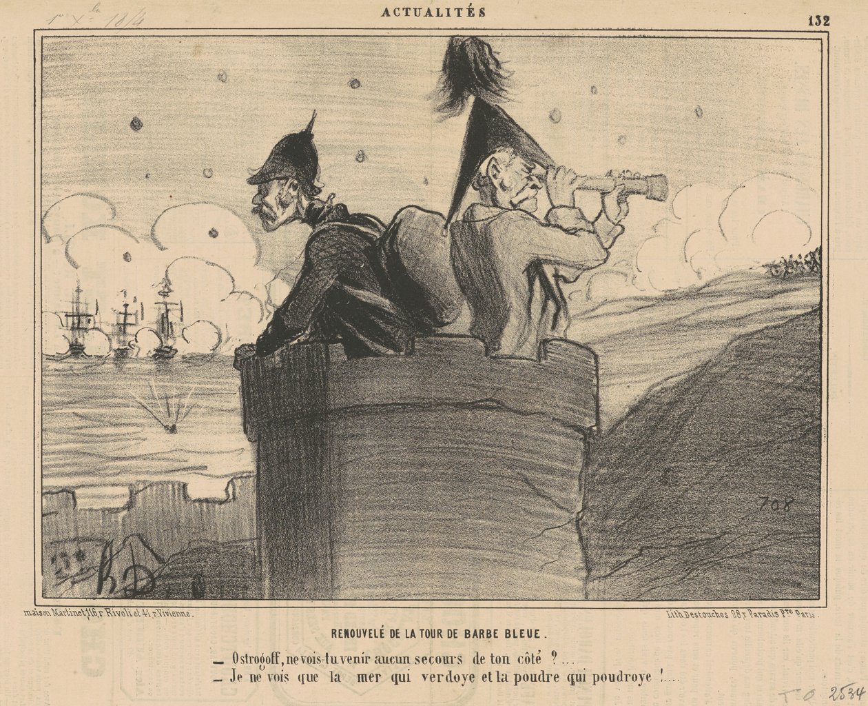 Odnowiona Wieża Sinobrodego autorstwa Honoré Daumier