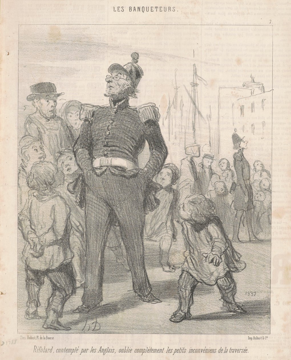 Rifolard ... zapomina ... niedogodności przeprawy autorstwa Honoré Daumier