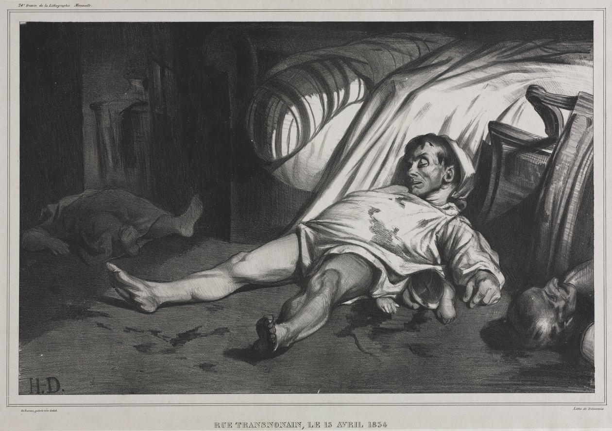 Rue Transnonain, 15 kwietnia 1834, 1834. autorstwa Honoré Daumier