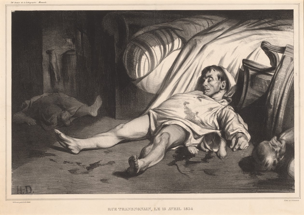 Rue Transnonain, 15 kwietnia 1834 autorstwa Honoré Daumier