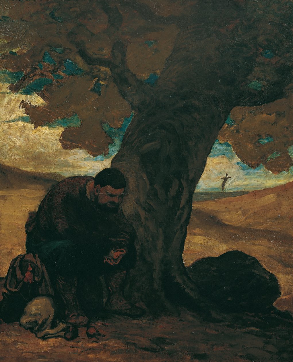 Sancho Pansa odpoczywa pod drzewem autorstwa Honoré Daumier