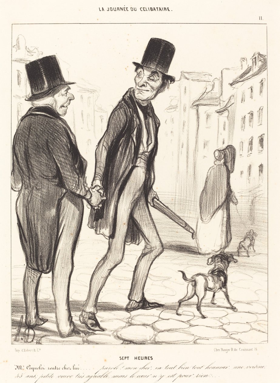 Siedem godzin autorstwa Honoré Daumier