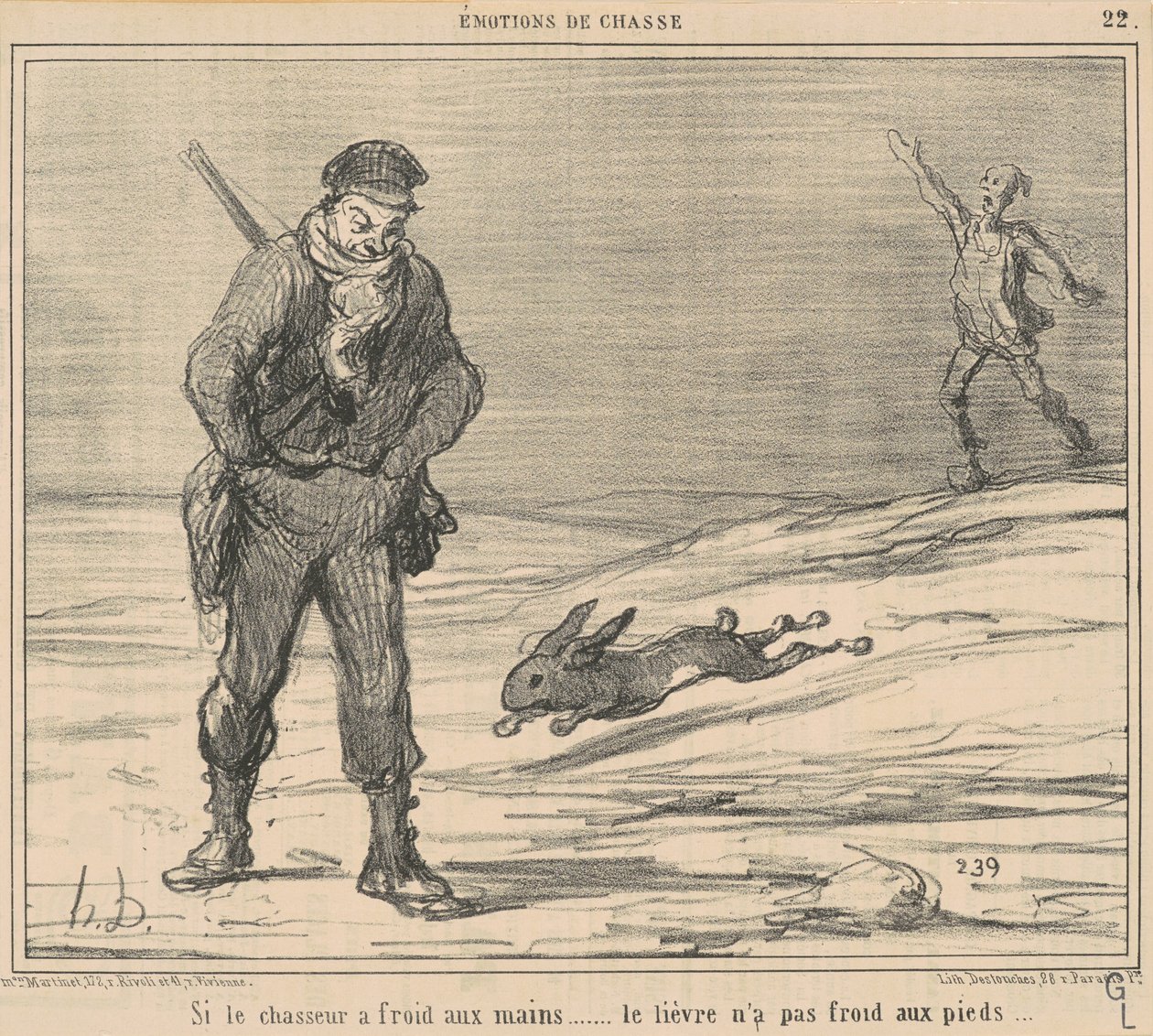 Jeśli myśliwemu jest zimno... zając nie jest zimny... autorstwa Honoré Daumier