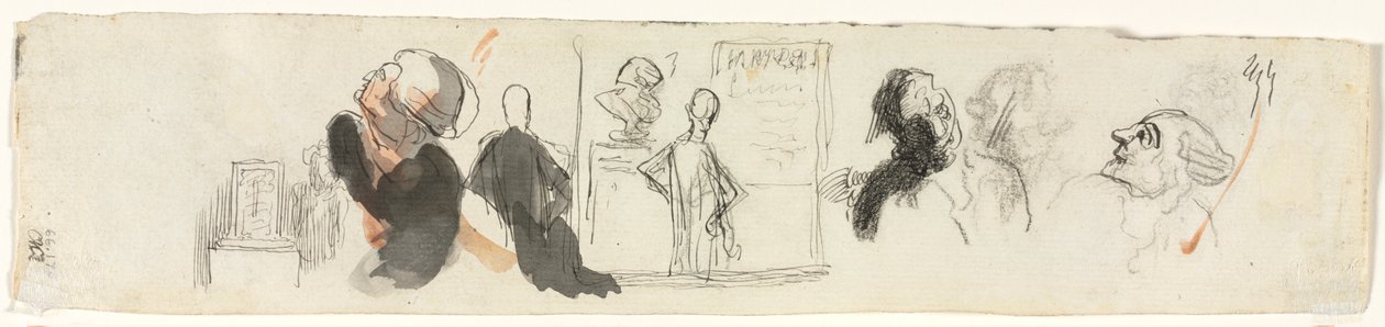 Szkice różnych postaci (verso) autorstwa Honoré Daumier