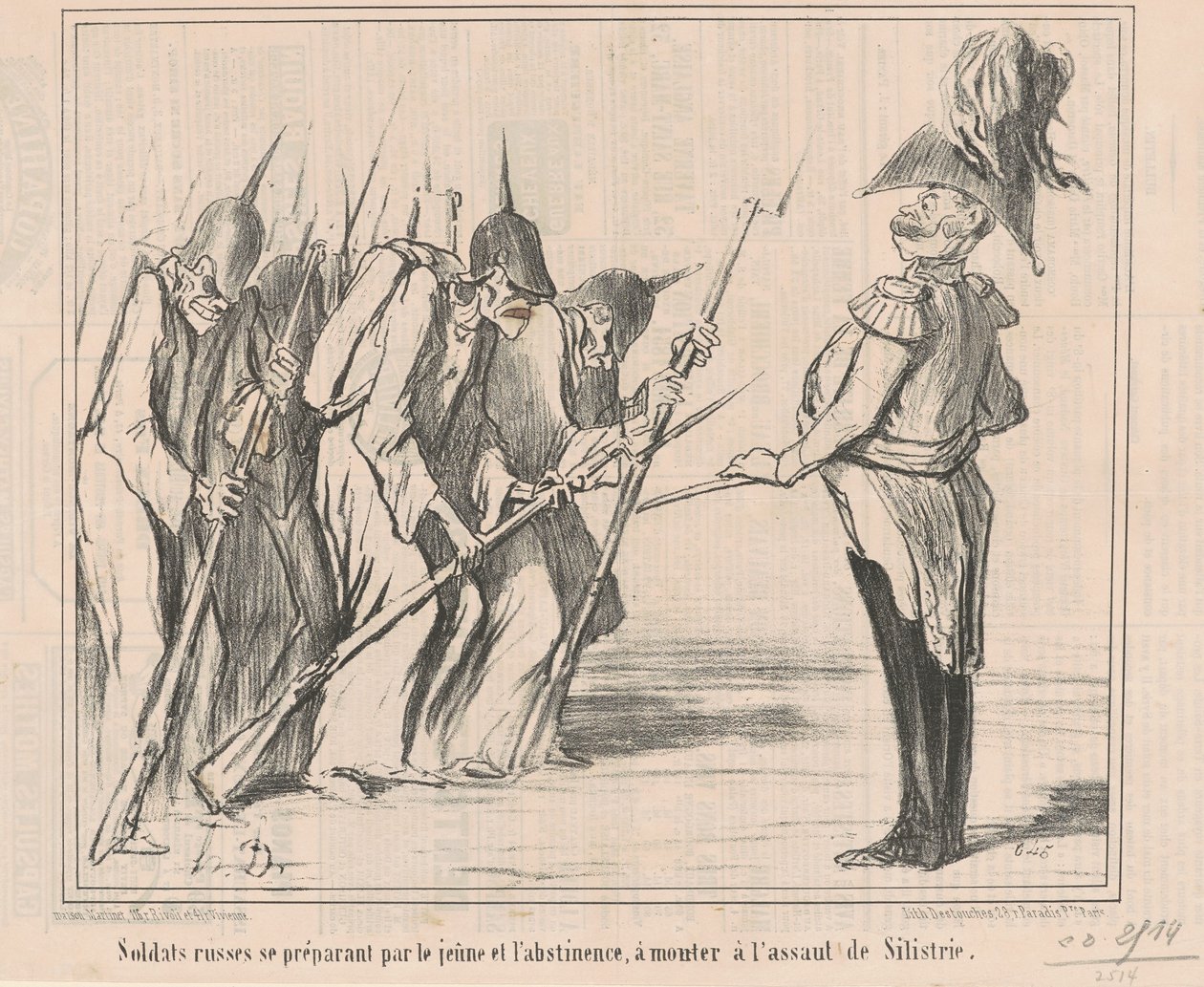 Rosyjscy żołnierze przygotowują się do... autorstwa Honoré Daumier