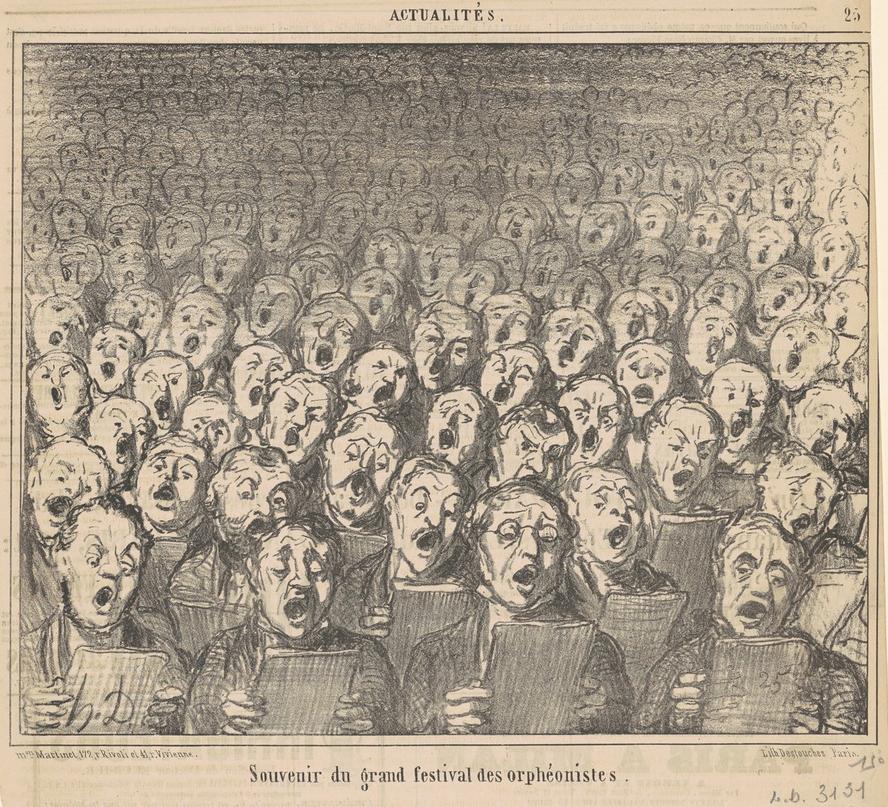 Pamiątka z wielkiego święta orfeonistów autorstwa Honoré Daumier