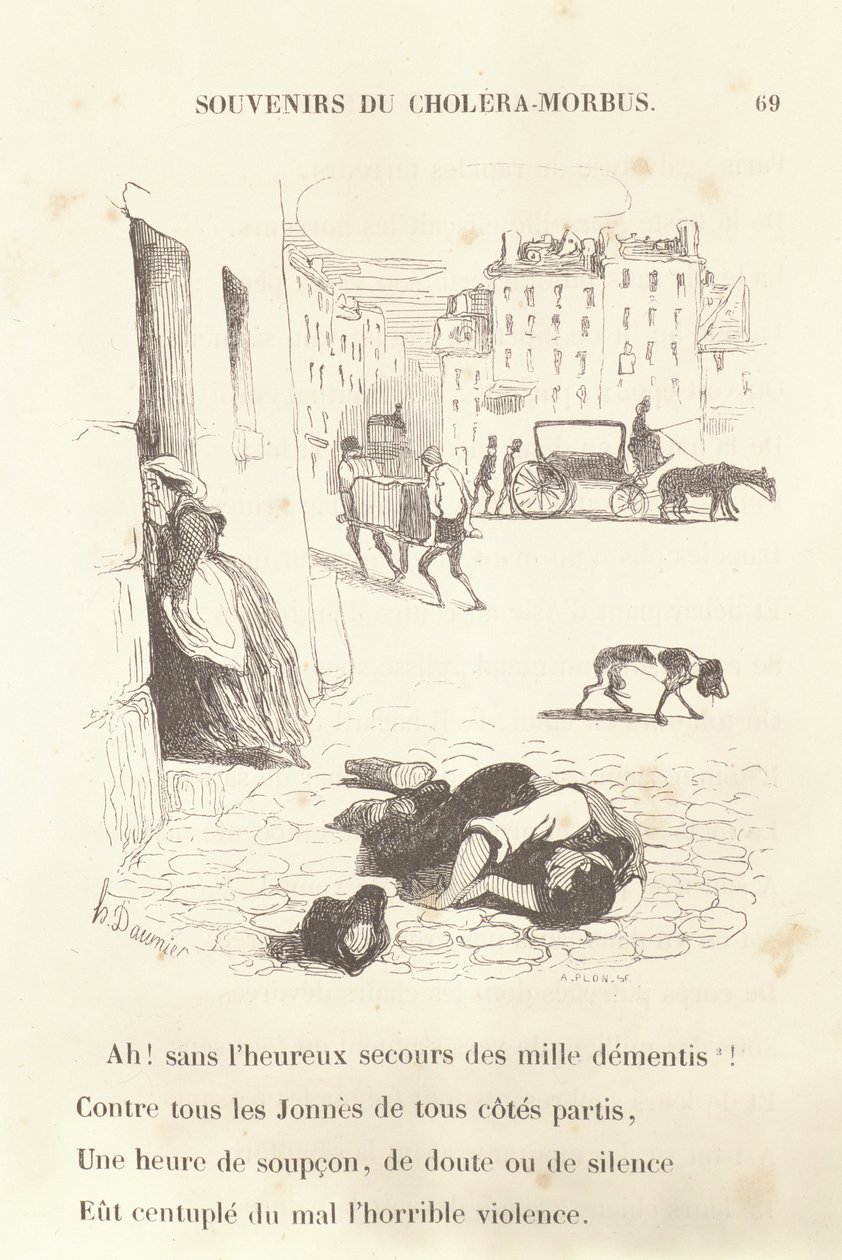 Pamiątki z Choléra-Morbus, 1840 autorstwa Honoré Daumier