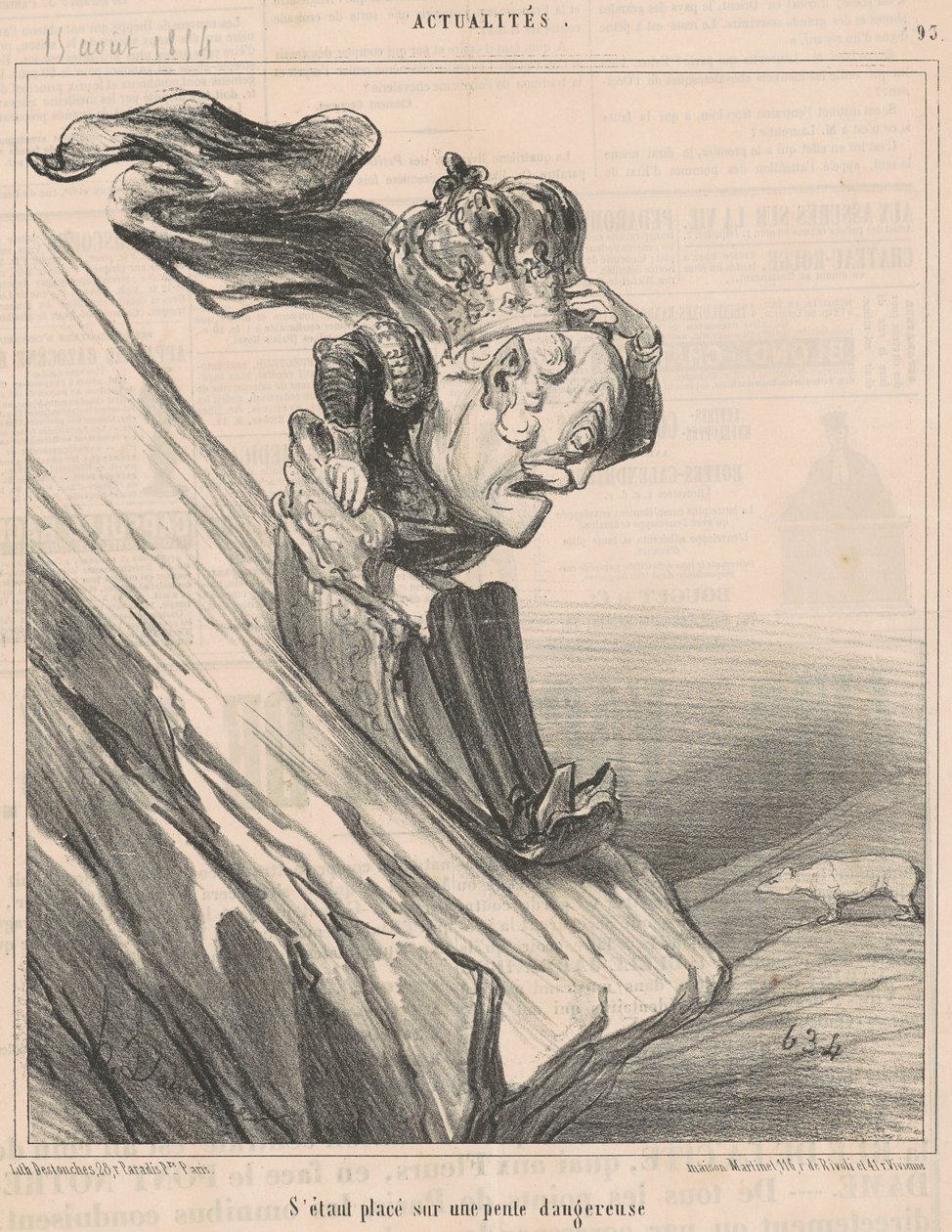 Stojąc na niebezpiecznym zboczu autorstwa Honoré Daumier
