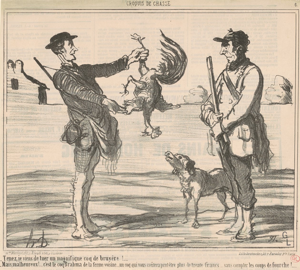 Tutaj właśnie zabiłem wspaniałego... autorstwa Honoré Daumier