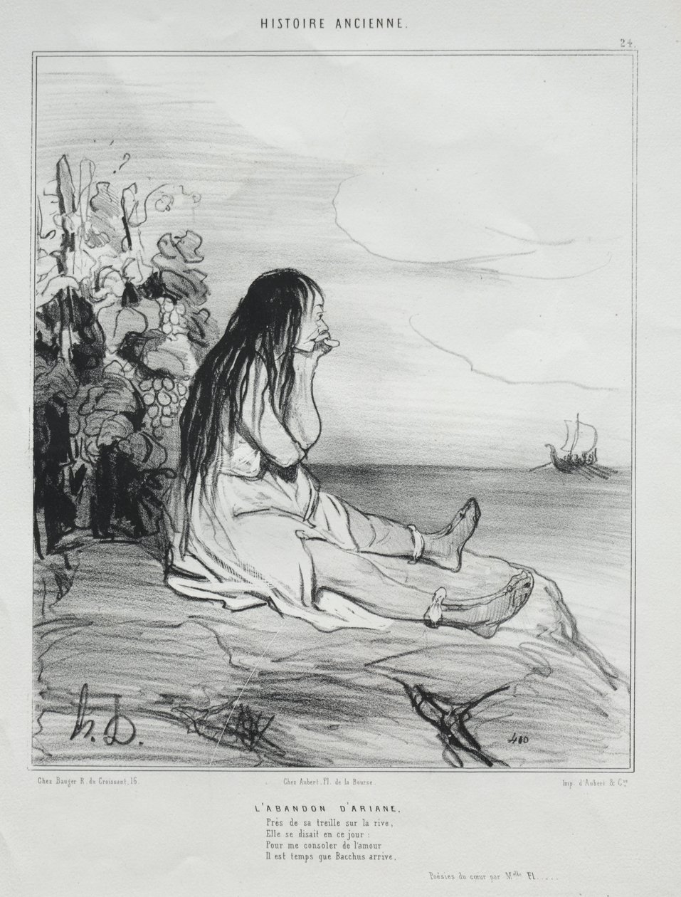 Porzucenie Ariadny autorstwa Honoré Daumier