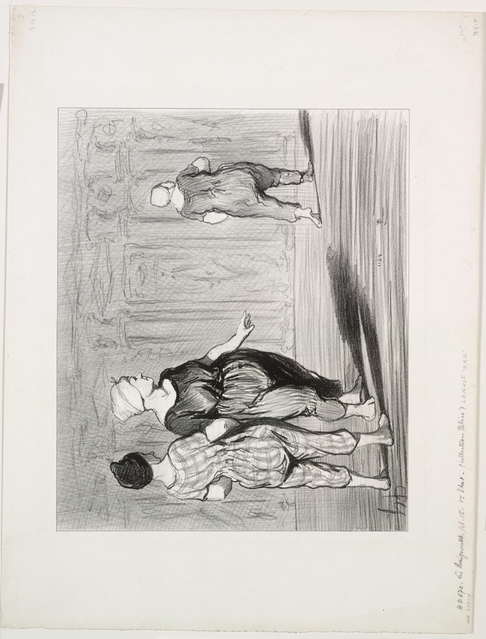 Kąpiący się, płyta 15: To znowu ona, ładna moda, Madame Coquardeau!, 1847. autorstwa Honoré Daumier