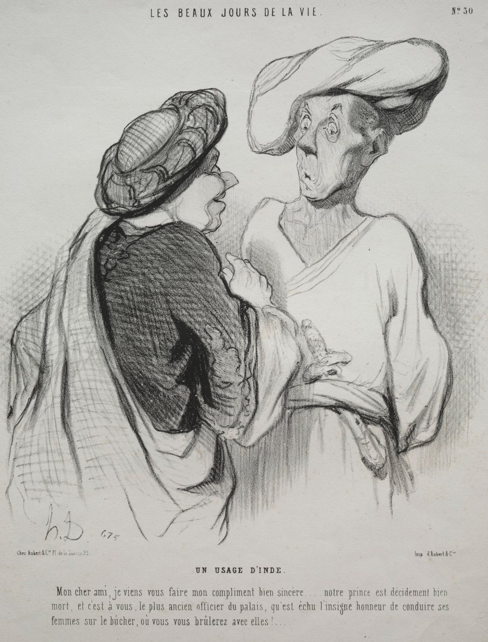 Piękne dni życia, płyta 30: Indian zwyczaj, 1844. autorstwa Honoré Daumier