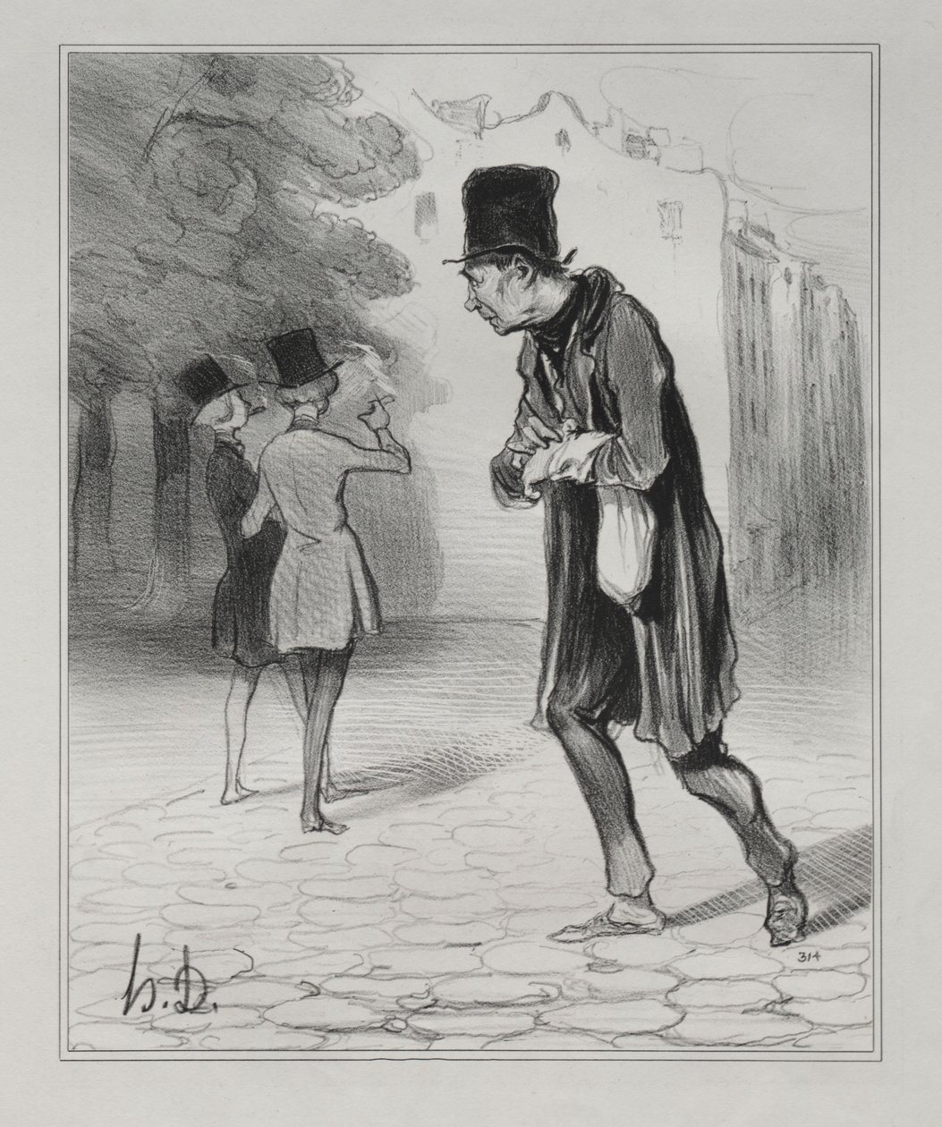 The Bohemians of Paris, płyta 4: Kolekcjoner niedopałków cygar, 5 grudnia 1841. autorstwa Honoré Daumier